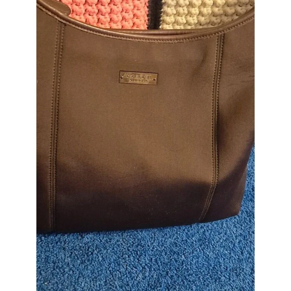 Vintage Brown Coach Neo Neoprene And Leather  Shoulder Bag